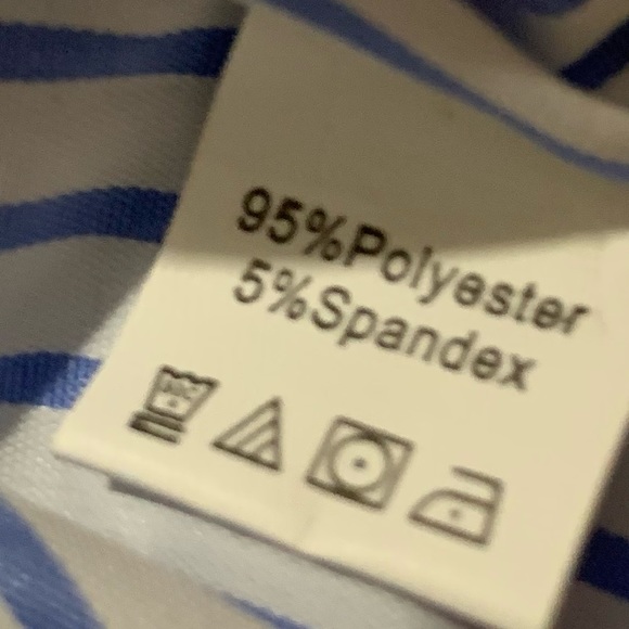 Blue and White Striped Cami Crop Top with Lace Trim and Tie Back - NWOT - Picture 11 of 15